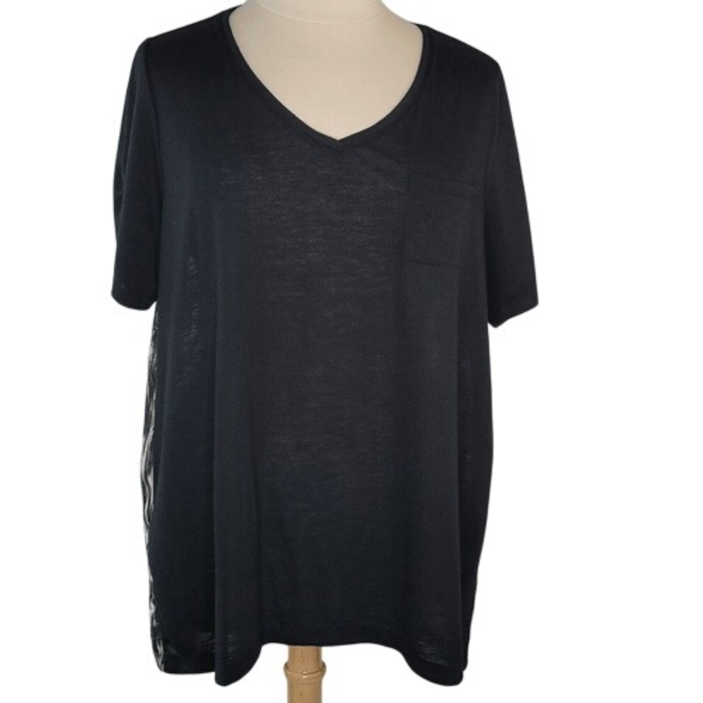 Catherines Black‎ Sheer Back Top